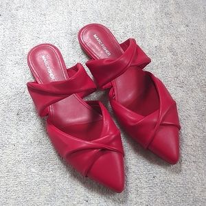 Marc Fisher Red Satera Mule Flats
